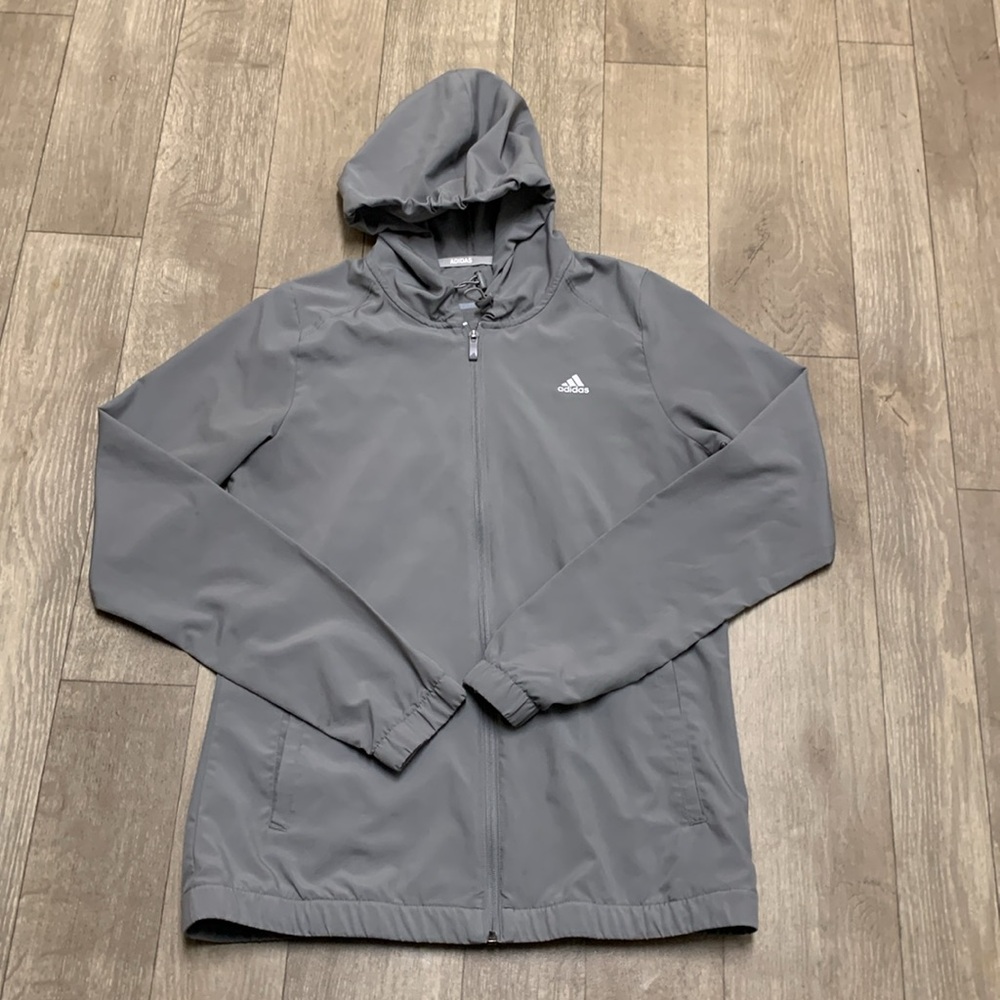 Womens Adidas Lightweight Full Zip Hooded Performance Active Jacket